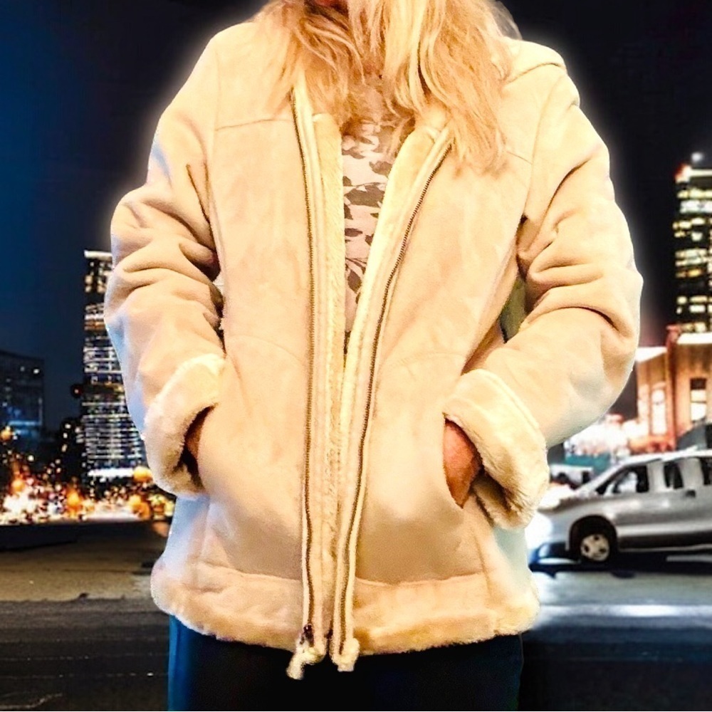 Warm Tan Jones New‎ York Coat w Hoodie